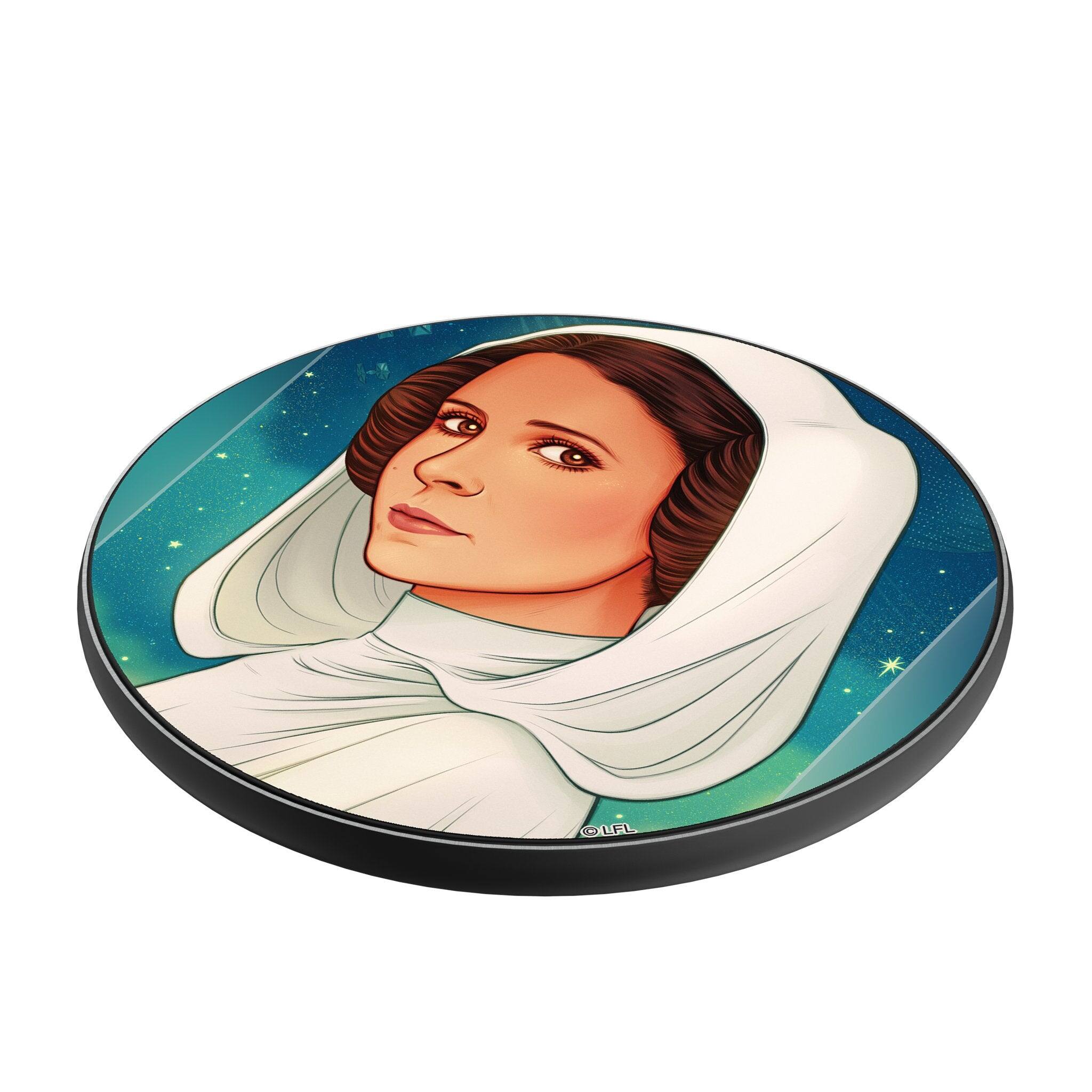 Angle. Keyscaper - Star Wars: A New Hope Portrait 15-Watt Wireless Charger - Princess Leia Organa.