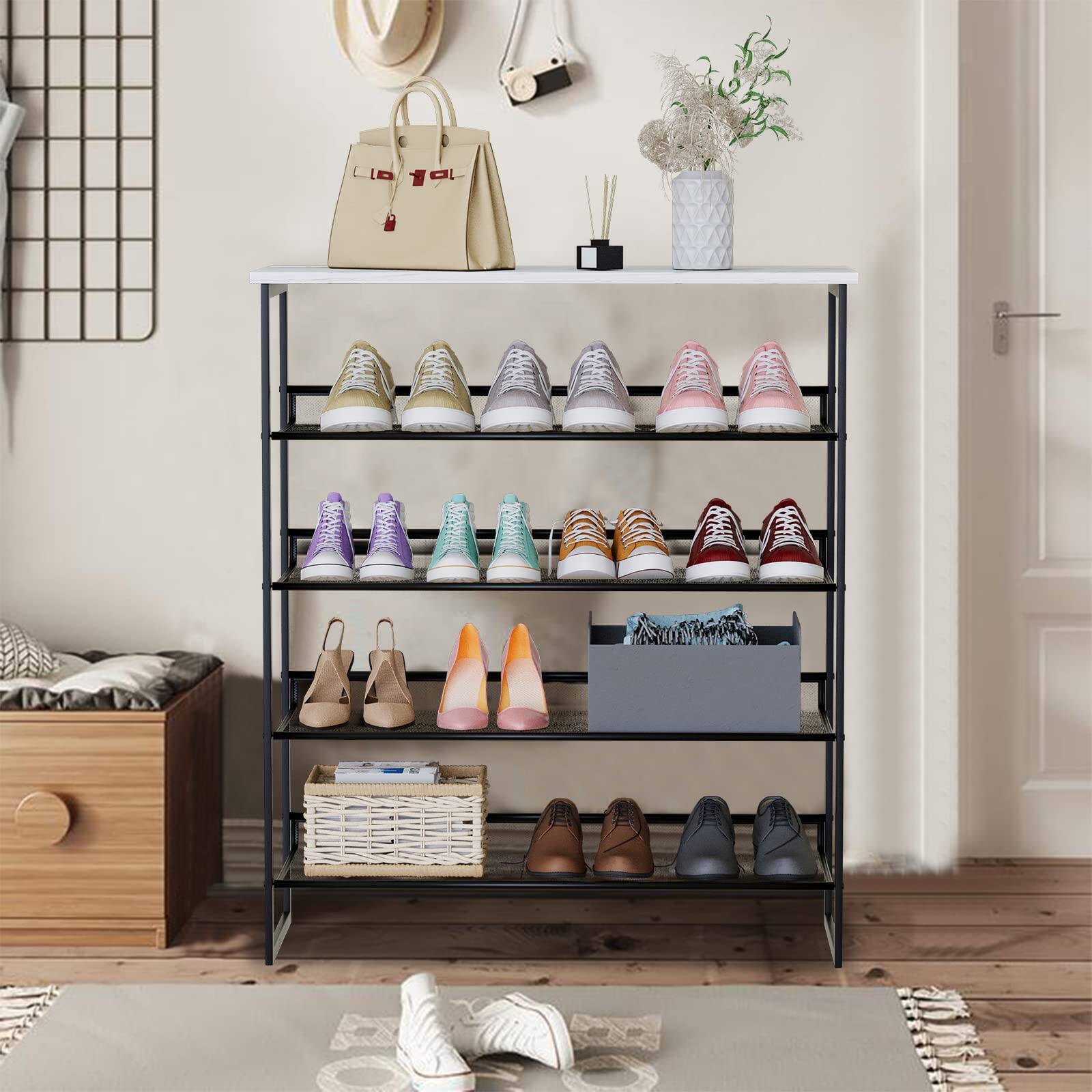 HM 1810 5 Tiers Shoe Rack Multi purpose Adjustable Flat And Slant ...