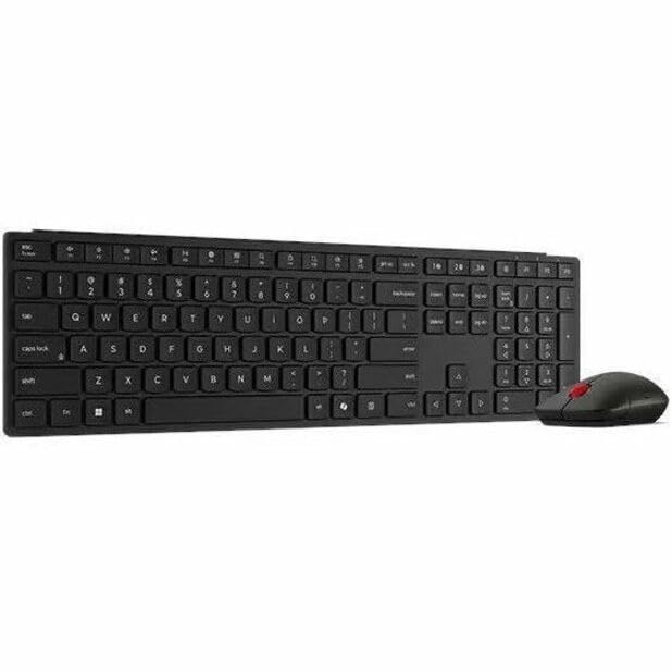 Angle. Lenovo - Lenovo Wireless Multi-Mode Pro Keyboard & Mouse Combo - 2.4GHz, Bluetooth 5.3, AES-128 Encryption, Silent Typing - Eclipse Black.
