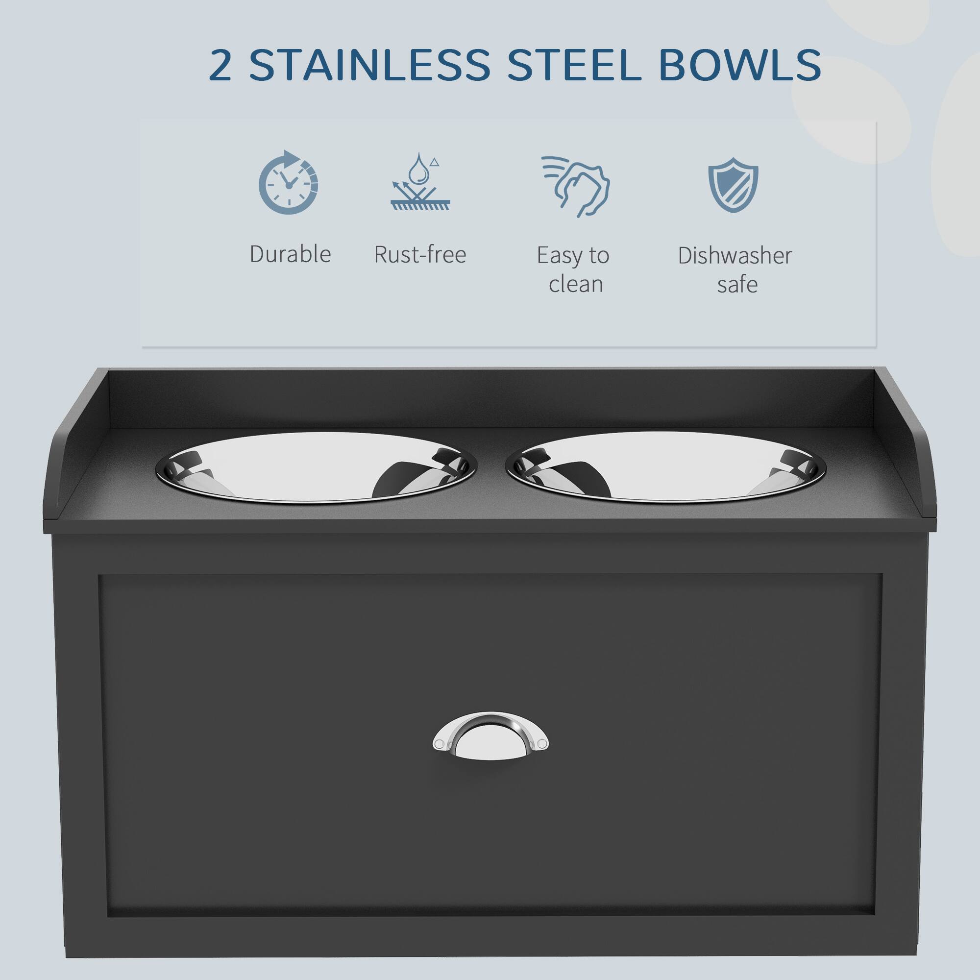 2 STAINLESS STEEL BOWLS

- Durable
- Rust-free
- Easy to clean
- Dishwasher safe