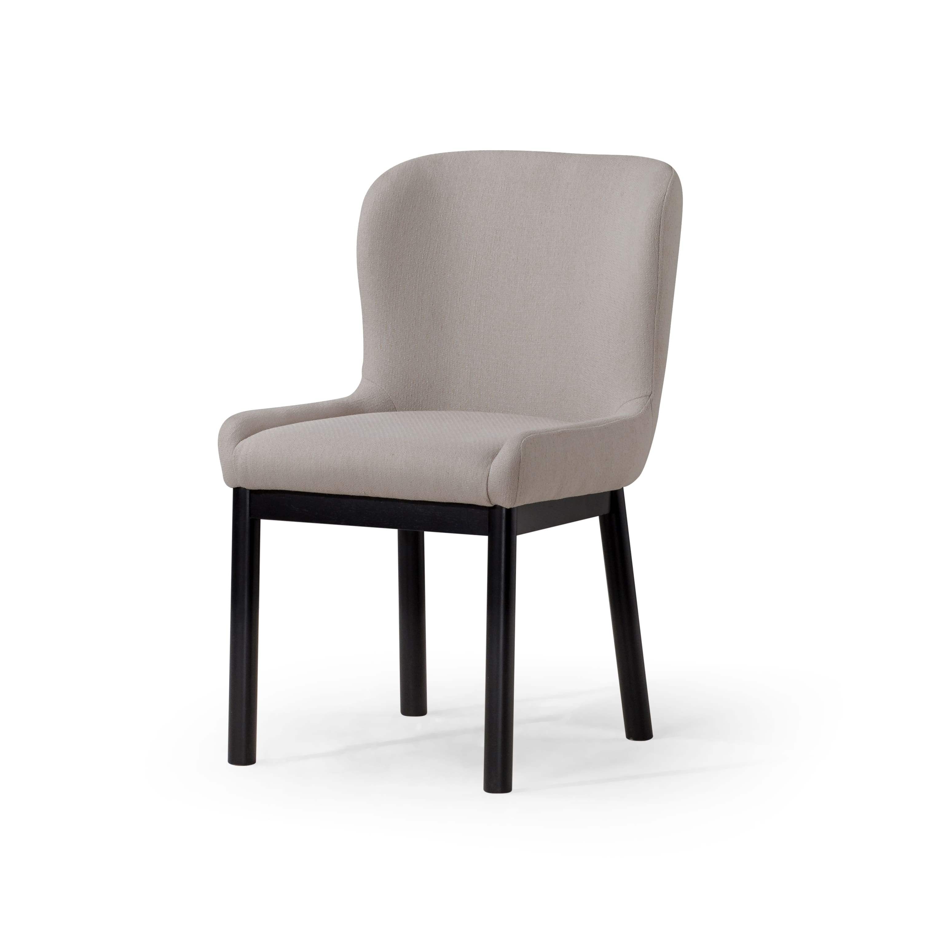 Maven Lane - 19" Gia Contemporary Wooden Dining Chair Finish with Fabric Upholstery, Set of 2 - Refined Black