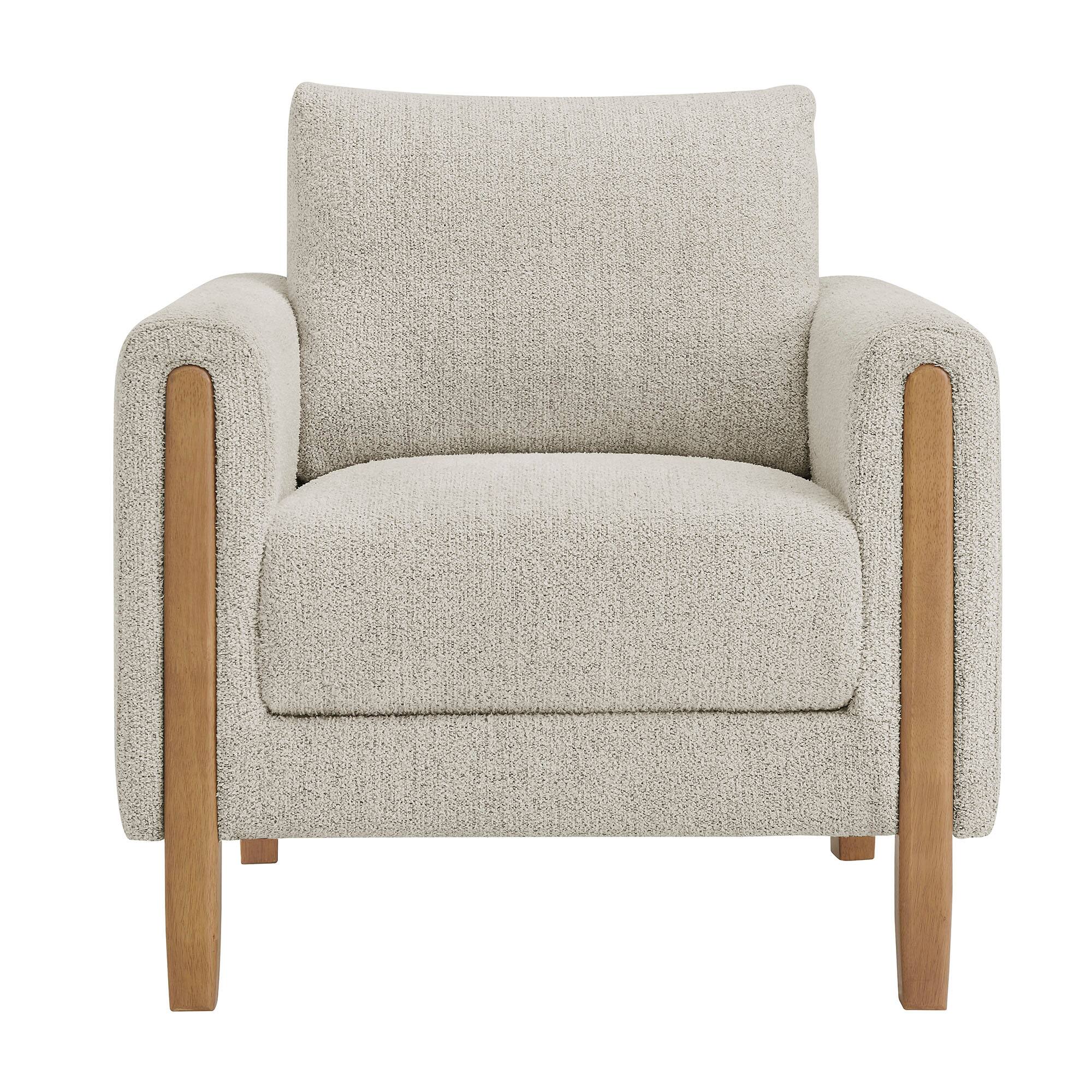 Alt View 4. Modway - Hawken Boucle Fabric Accent Armchair by Modway - Parchment Beech.