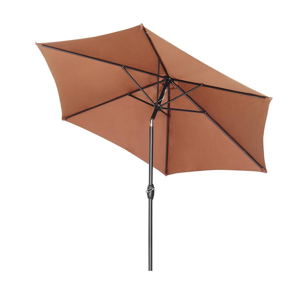 Back. Ainfox - Ainfox 9ft Patio Umbrella Without Lights - Coffee.