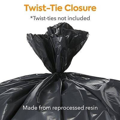 Twist-Tie Closure  
*Twist-ties not included  

Made from reprocessed resin