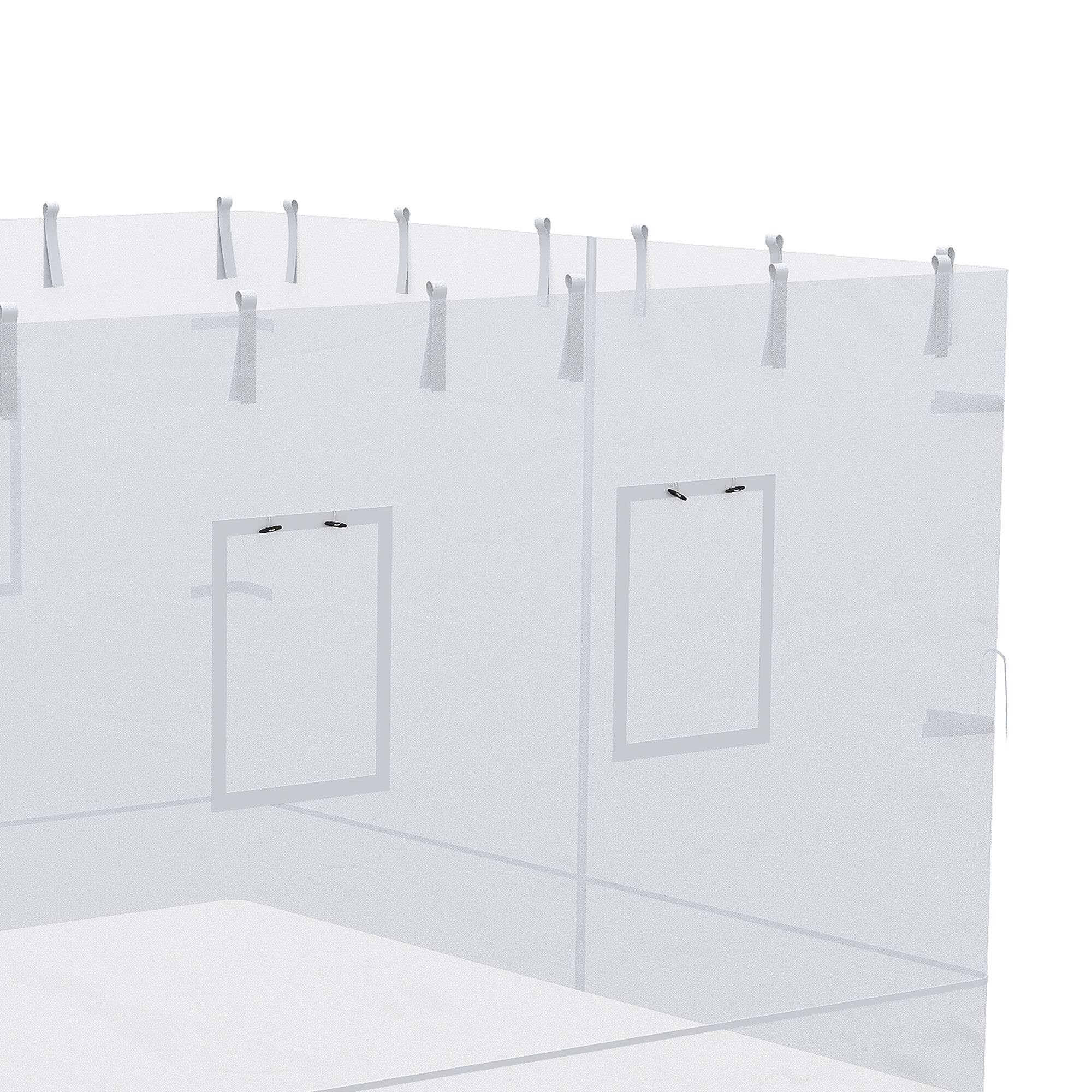 Alt View 8. Outsunny - Screen Walls, Replacement Netting with 6 Service Windows and 1 Door - White.
