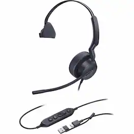 Yealink - UH42 Headset - Microsoft Teams Certification - Mono - USB Type C - Wired - 20 Hz to 20 kHz - Over-the-head - Red