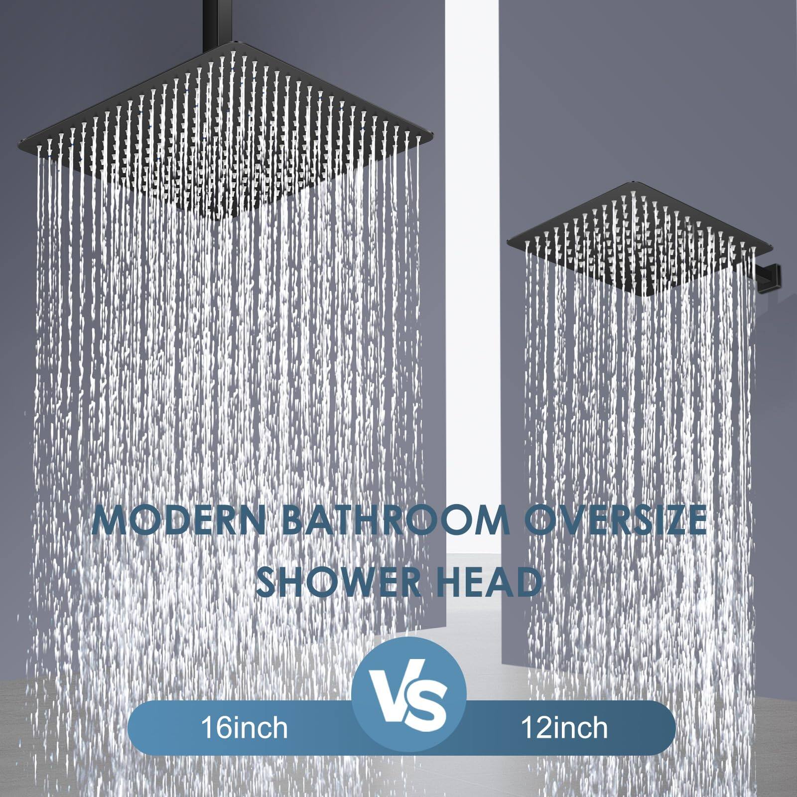 MODERN BATHROOM OVERSIZE SHOWER HEAD

16inch VS 12inch
