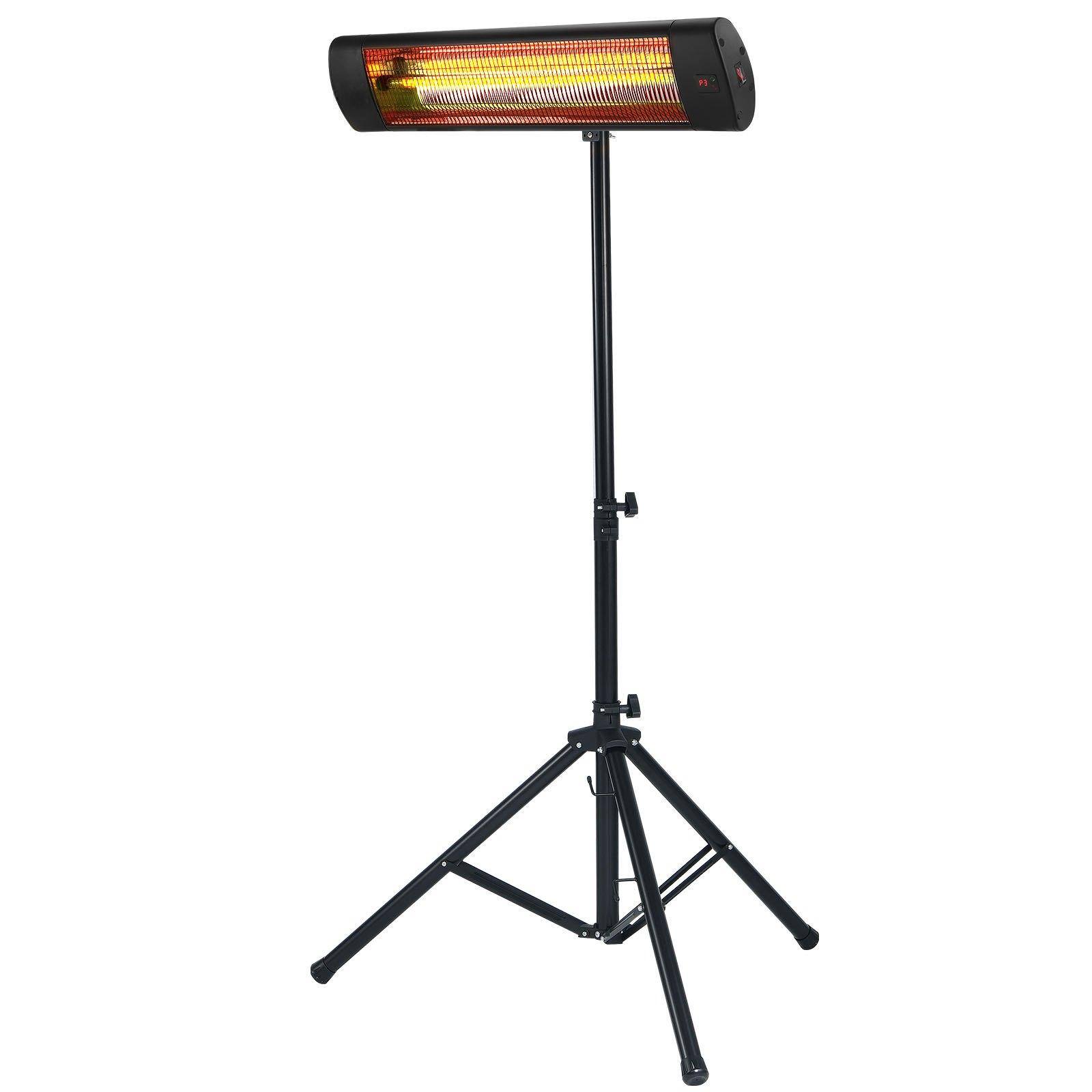 Alt View 9. Glintex - Electric Space Heaters 1500W Infrared Patio Heater Remote Control LED Screen 3 Speeds Timer Indoor Outdoor for Home - Black.