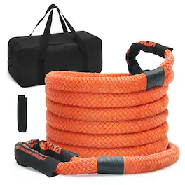 VEVOR - 7/8" x 20' Kinetic Recovery Tow Rope 30,580 lbs, Heavy-Duty Off Road Snatch Strap, Extreme Duty 30% Elasticity Energy - Orange