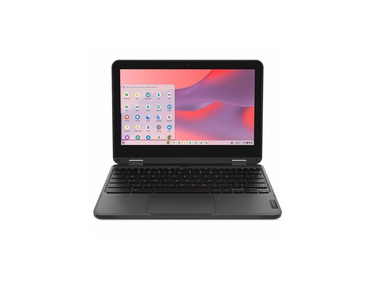 Front. Lenovo - Lenovo 500e Chromebook Gen 4s 11.6" Touch Intel N100 4GB 64GB Chrome OS - Gray.