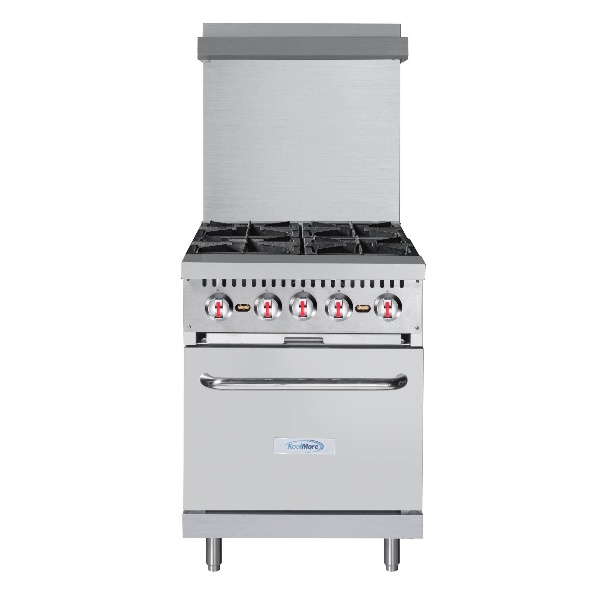 Back. Koolmore - 24 in. 4 Burner Commercial Natural Gas Range with Oven in Stainless-Steel (KM-CR24-NG) - Stainless Steel.