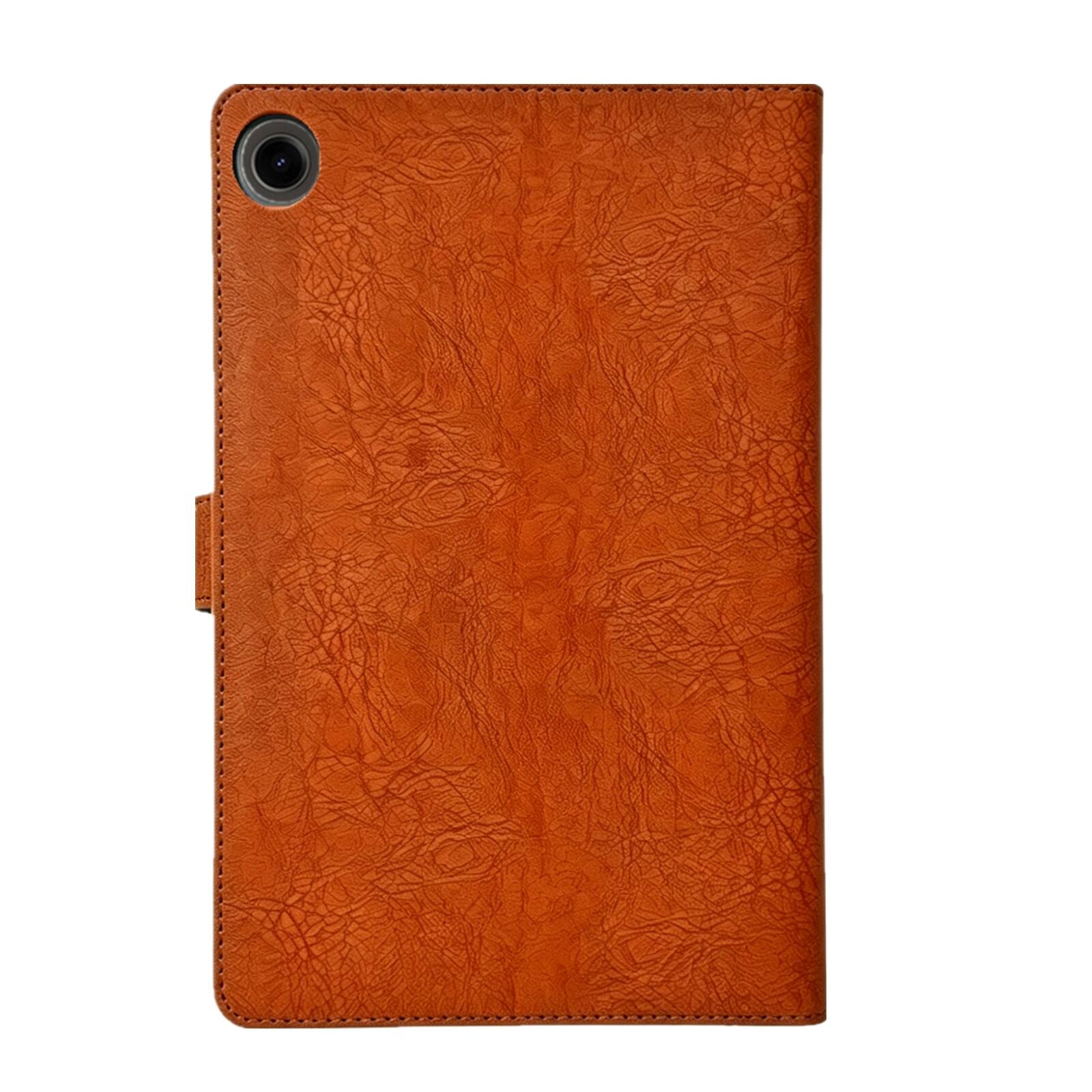 Alt View 3. Dteck - Faux Leather Flip Case for Samsung Galaxy Tab A11+ (A11 Plus) 2025 / A9+ 2023,Embossed Bird Wallet Folio Stand Cover - Brown.