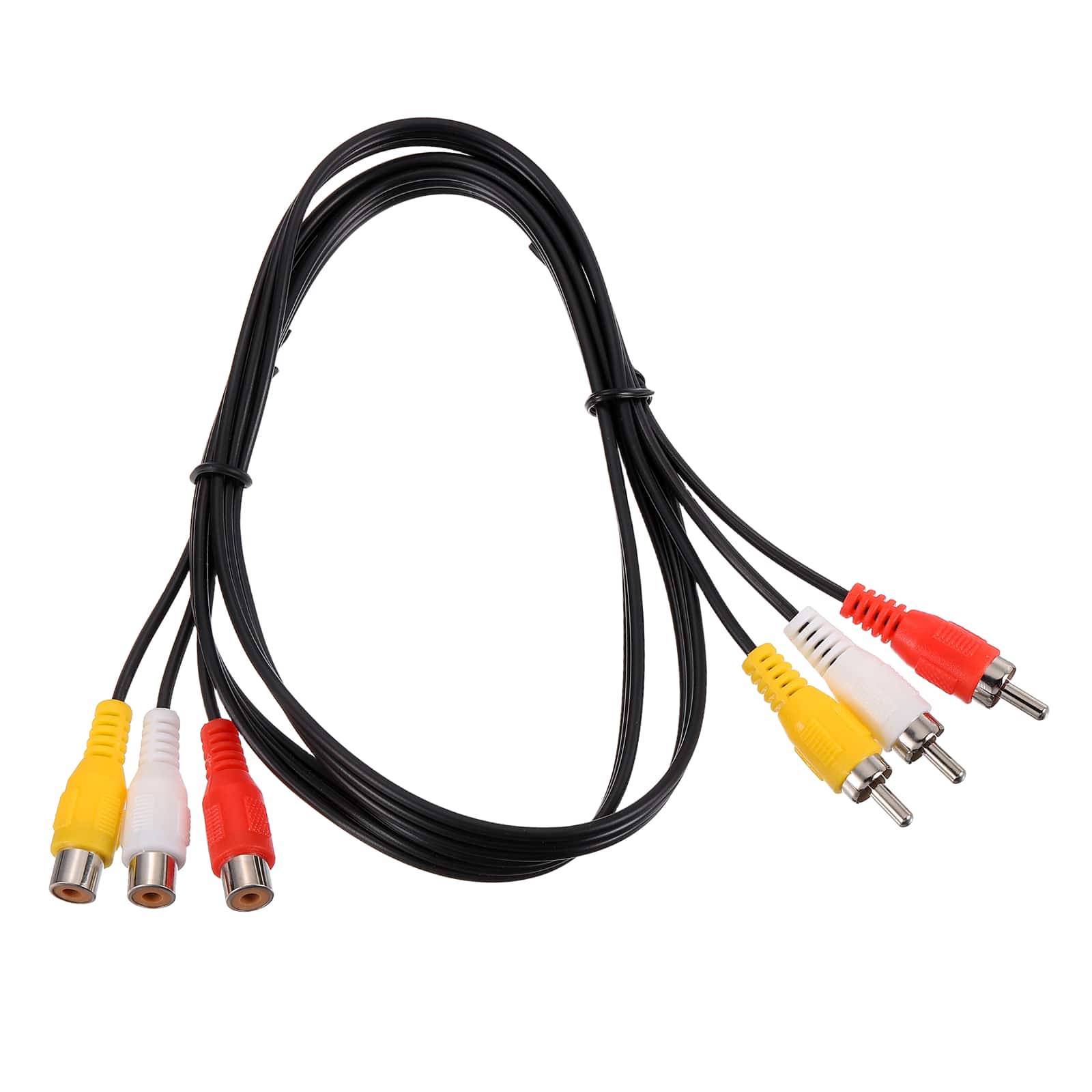 Unique Bargains - RCA Cable, 3 RCA Male to 3 RCA Female, Stereo Audio Video for Amplifier Home Theater - Black