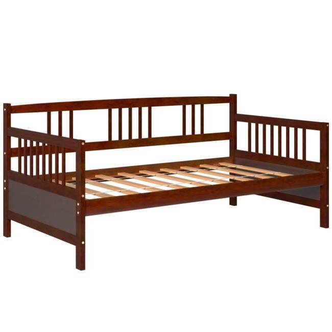 Angle. Hivvago - Hivvago Twin size 2-in-1 Wood Daybed Frame Sofa Bed - Cherry.