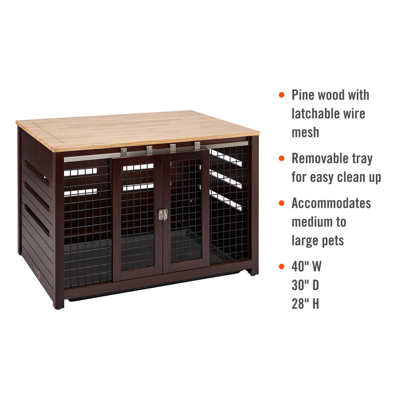 Alt View 11. TRINITY - 40" Espresso Brown Pet Crate Accent Table - Espresso Brown.