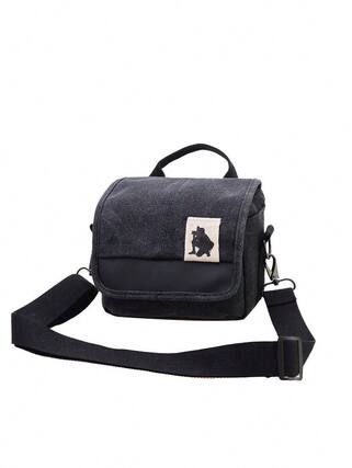 Front. Auledio - A Camera Bag Wallet Small Crossbody Shoulder Bag for Mirrorless DSLR Camera Waterproof Canvas Photography Bag, Black.