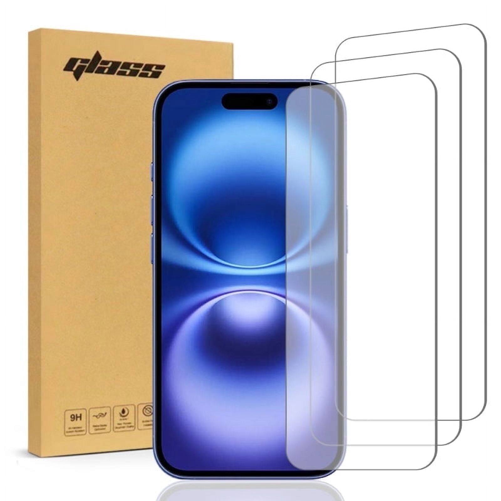 Front. RomeTech - Apple iPhone 16 Tempered Glass Screen Protector 3 Per Pack - Transparent.