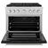 Angle. ZLINE - 36 in. Wide 6 Burner Paramount Gas Range and Convection Oven (SGRS-BLM-36) - Satin Steel/White Matte.