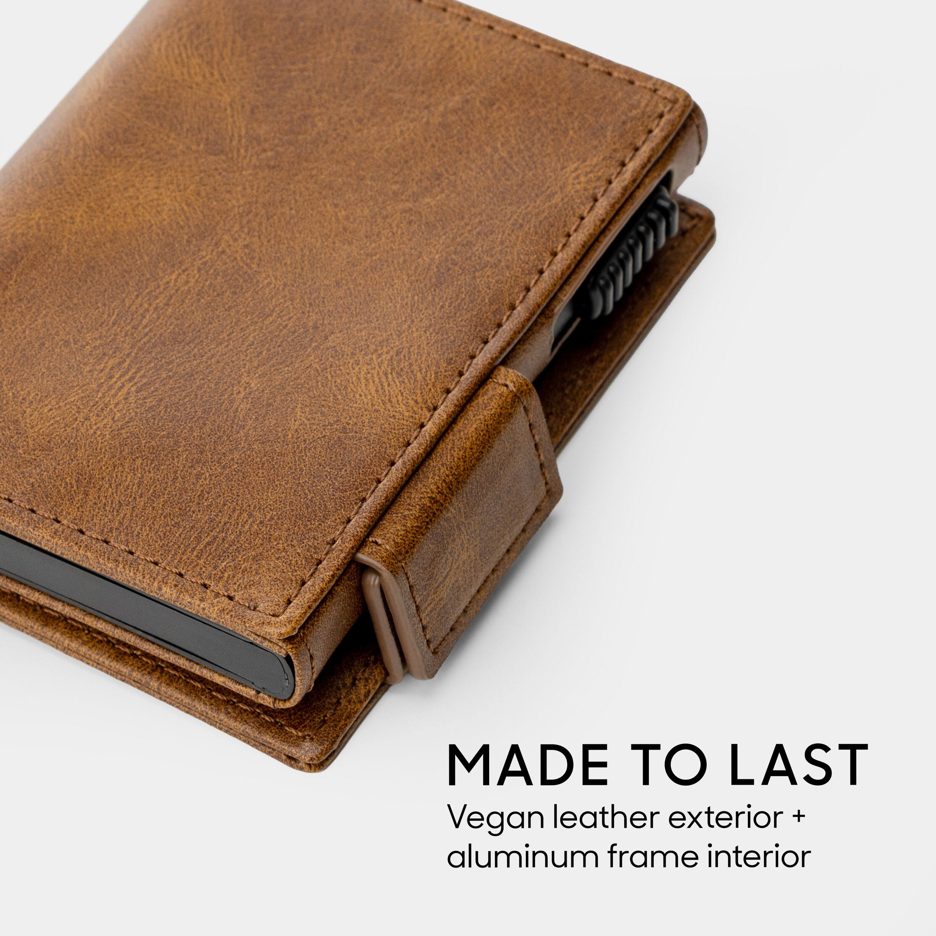 MADE TO LAST  
Vegan leather exterior + aluminum frame interior
