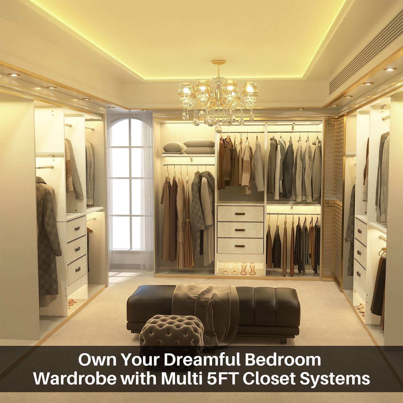 Own Your Dreamful Bedroom Wardrobe with Multi 5FT Closet Systems