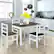 Angle. Costway - 5pcs Dining Set Solid Wood Compact Kitchen Table & 4 Chairs Modern - Walnut, White.