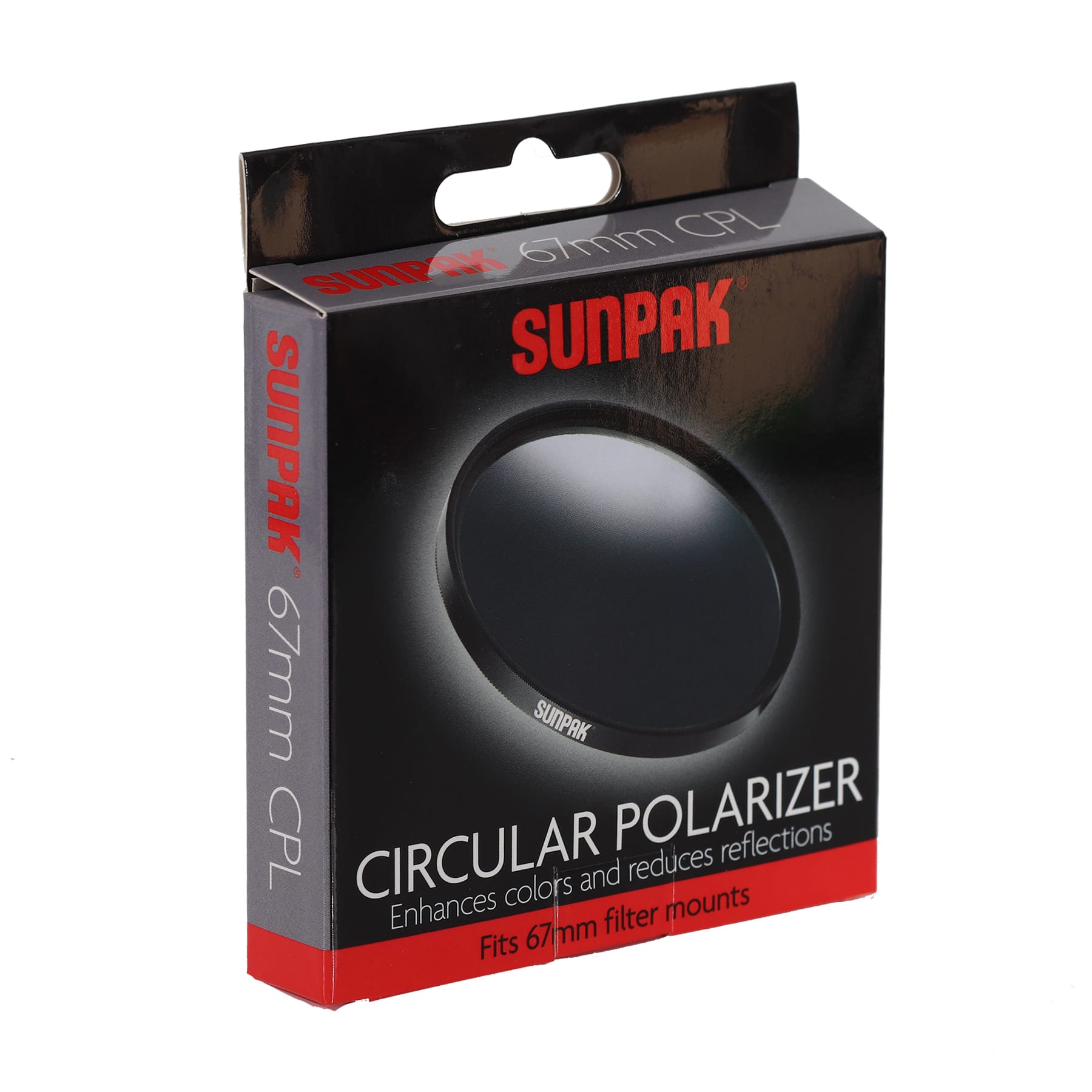 Left. Sunpak - Circle 67mm Polarizer Lens Filter.