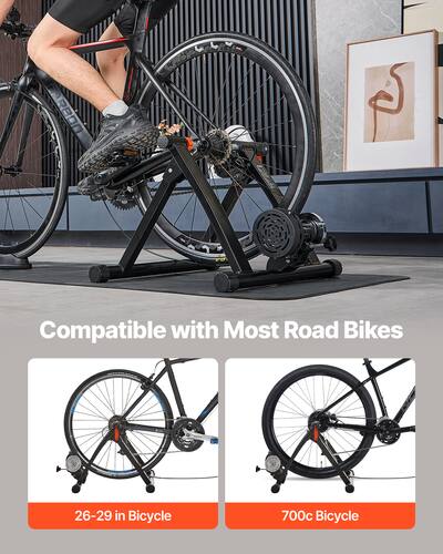 VEVOR Bike Trainer 6 Level Resistance 26-29 in & 700C Wheels Foldable Magnetic Bicycle Stationary Stand for Indoor Exercise Riding with Quick VEVOR Bike Trainer 6 Level Resistance 26-29 in & 700C Wheels Foldable Magnetic Bicycle Stationary Stand for Indoor Exercise Riding with Quick
