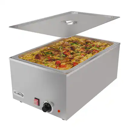 Front. Koolmore - 21 Qt. One-Section Electric Countertop Food Warmer, CFW-1. - Silver.