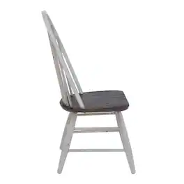 Liberty Furniture Industries - Farmhouse Windsor Back Side Chair- Set of 2 in Two Tone w/ Wood Tone Top - White