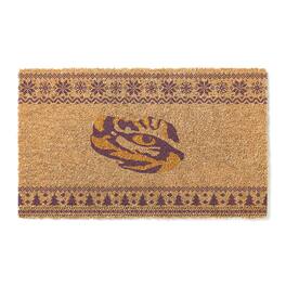 Jardine - LSU Tigers 18" x 30" Holiday Coir Doormat - Brown