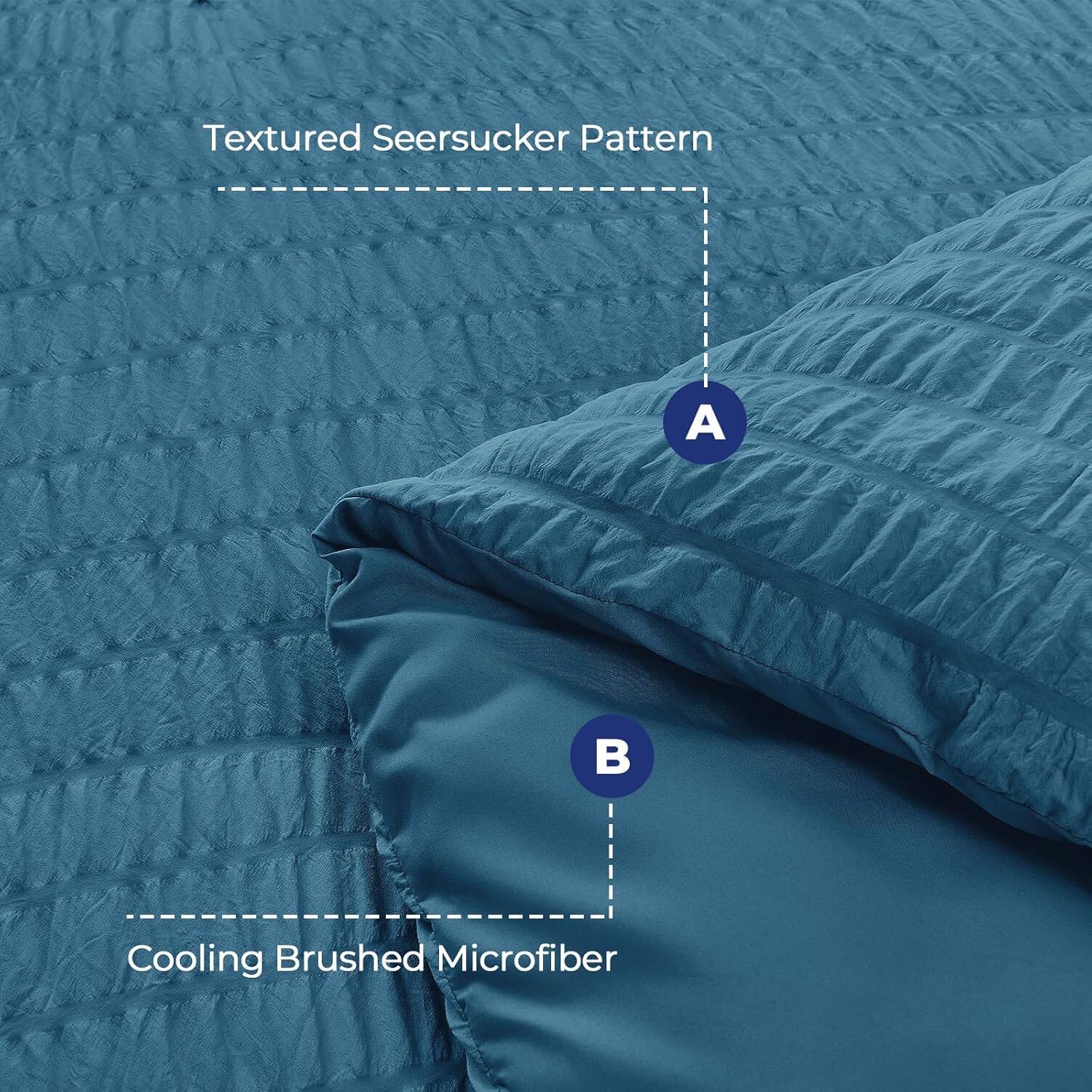 Textured Seersucker Pattern  
A  
Cooling Brushed Microfiber  
B