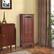 Left. Costway - Wood Jewelry Cabinet Armoire Storage Box Chest Stand Organizer Indoor Bedroom - Brown.