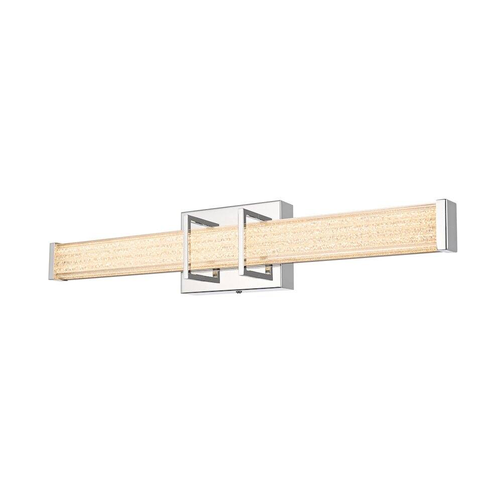 Alt View 1. Living District - Ivaan 24 Inch Led Wall Sconce In Chrome - Chrome.
