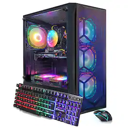 STGAubron - Gaming PC Computer Desktop, Intel Core i7 8th Gen up to 4.1Ghz, Radeon RX 580 8G, 16G DDR4, 512G SSD, WIN11H - Black