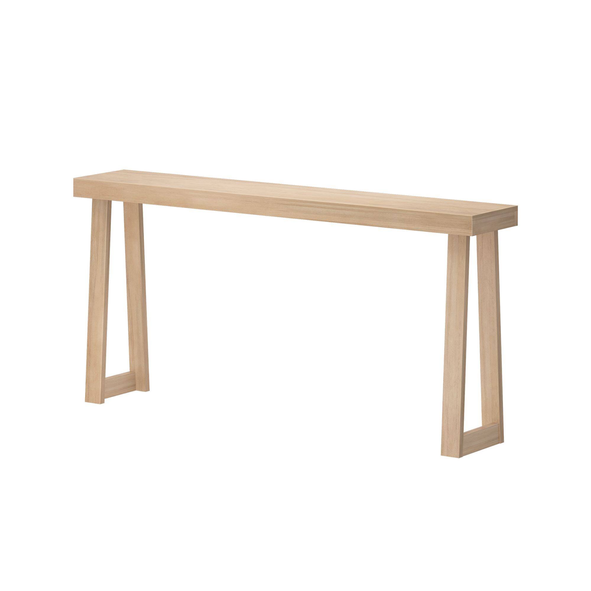 Alt View 2. Plank+Beam - Classic Console Table (66in / 1680mm), Blonde - Blonde.