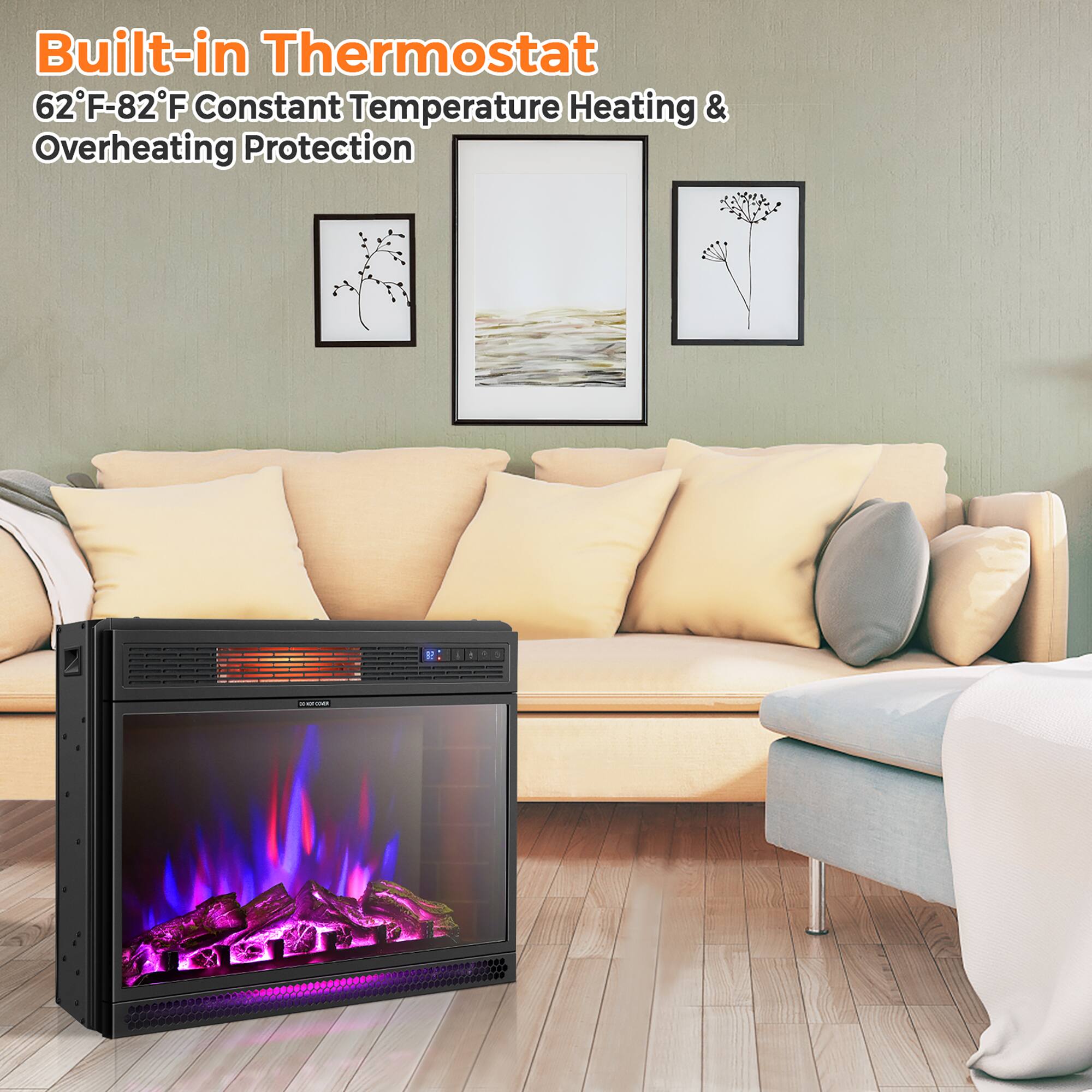 Built-in Thermostat  
62°F-82°F Constant Temperature Heating & Overheating Protection