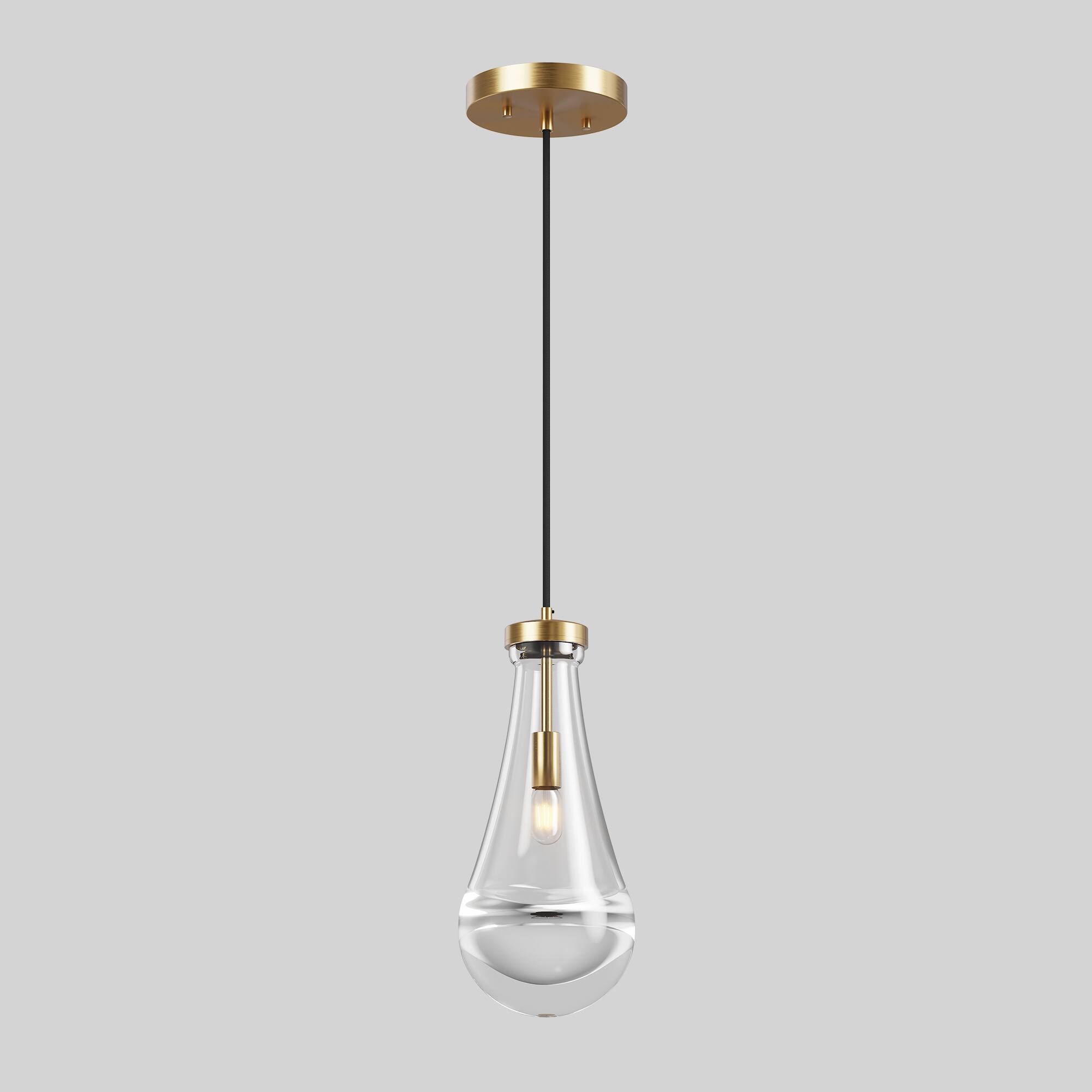 Alt View 10. Tiramisubest - Modern Raindrop Pendant Lights,Brass Rod Dining Room Light Fixture,Chandelier for Living Room Hallway (No Bulbs).