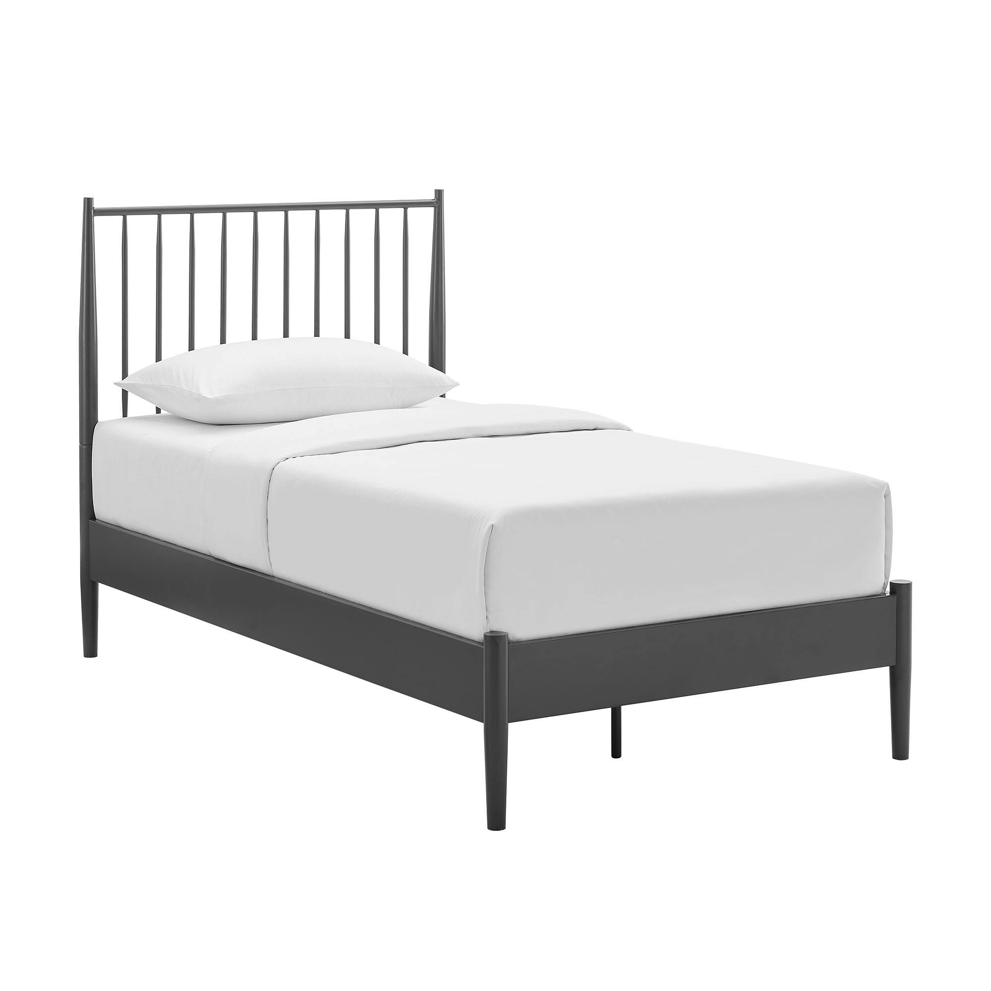 Angle. Modway - Freja Fabric Queen Platform Bed - Gray.