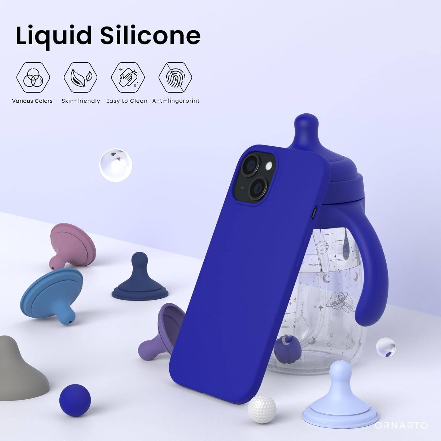 Liquid Silicone Various Colors Skin-friendly Easy to Clean Anti-fingerprint ORNARTO