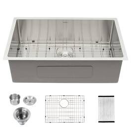 Lordear - 30x18 Inch Undermount kitchen Sink Under Mount 16 Gauge T304 Single Bowl sink - Stainless Steel