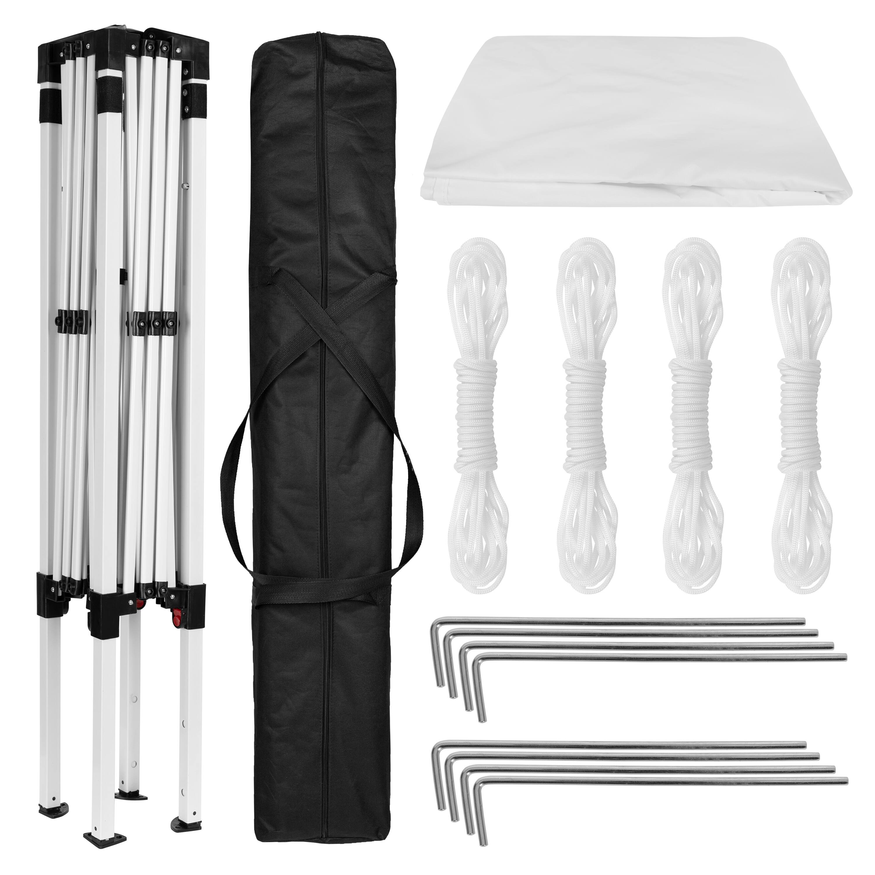 Alt View 7. Emma + Oliver - 8'x8' Weather Resistant Easy Pop Up Slanted Leg Canopy Tent with Carry Bag - White.