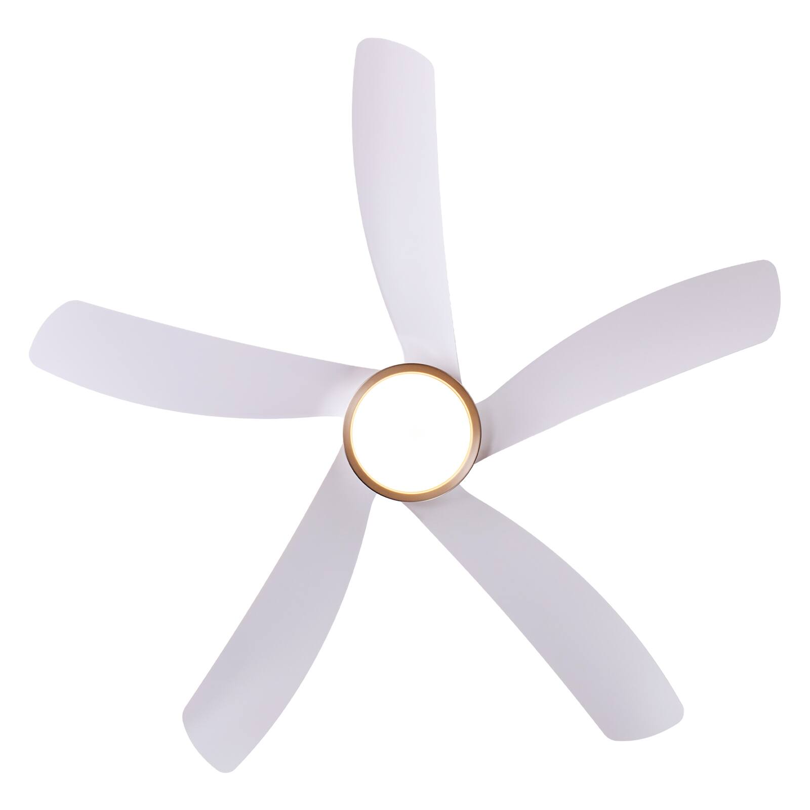 Alt View 9. Siljoy - 52 Inch 5 Blade Low Profile Flush Mount Ceiling Fan with LED Light Remote and App for Bedroom Living Room - White and Silver.