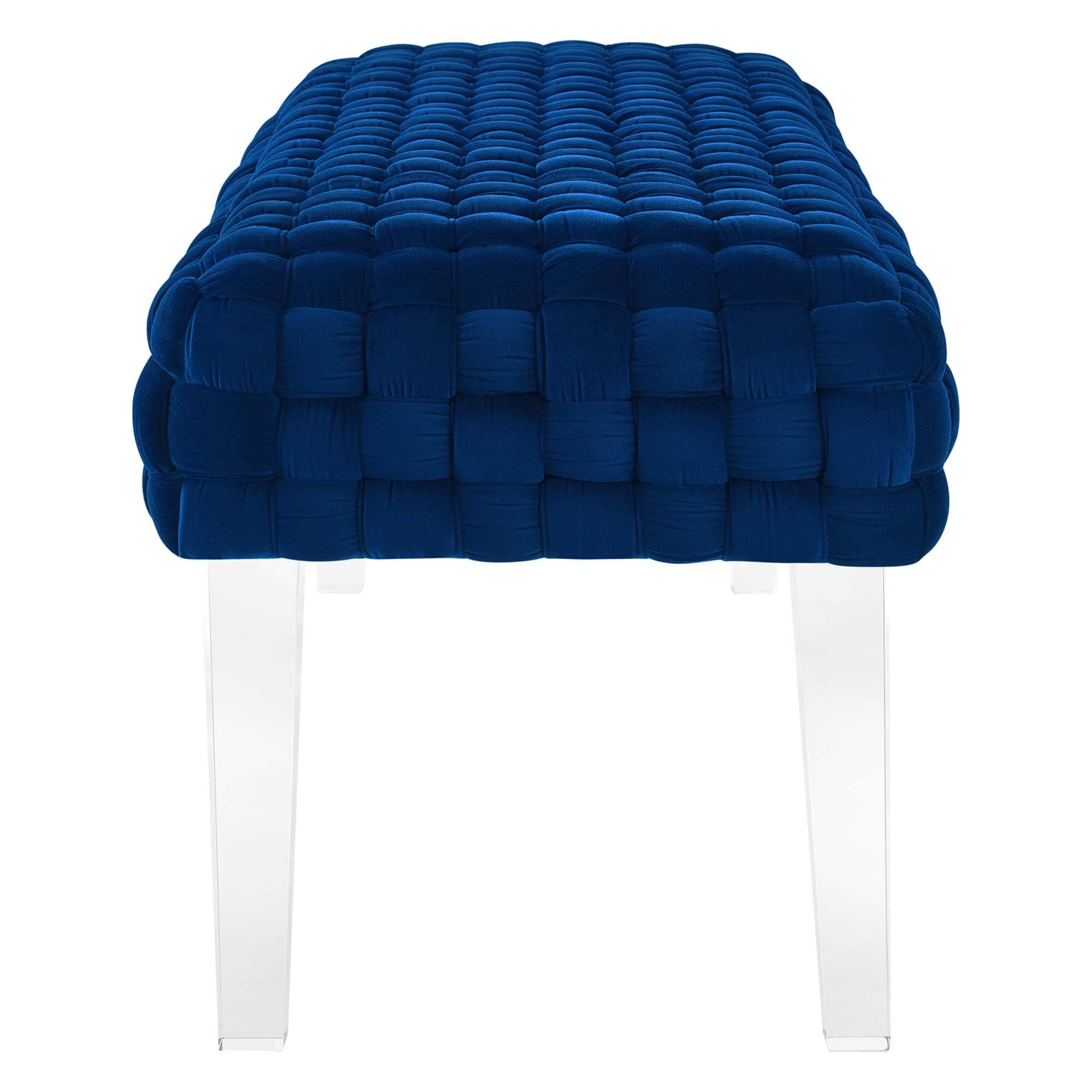 Alt View 1. Modway - Prologue Woven Performance Velvet Ottoman by Modway - EEI-5037-NAV.