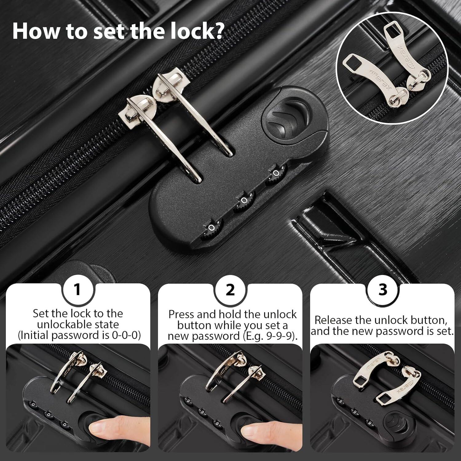 How to set the lock?

1. Set the lock to the unlockable state (Initial password is 0-0-0)
2. Press and hold the unlock button while you set a new password (E.g. 9-9-9).
3. Release the unlock button, and the new password is set.