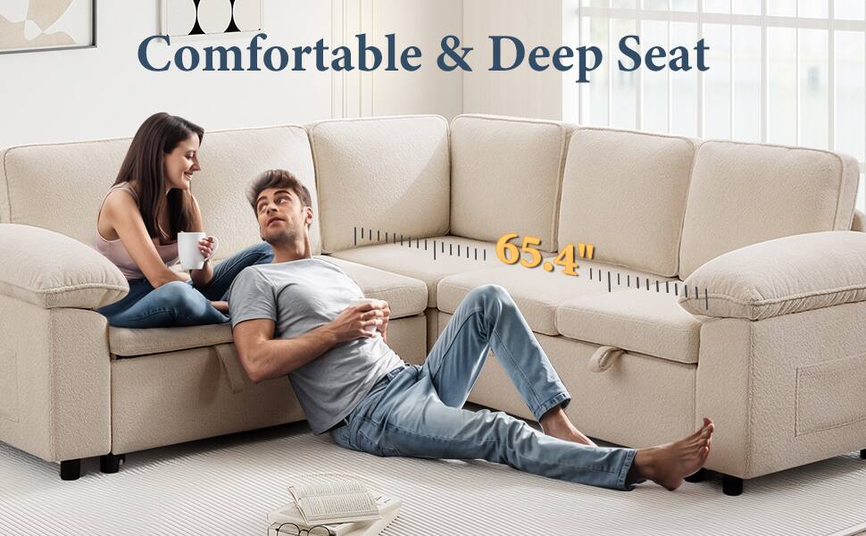 Comfortable & Deep Seat 65.4"