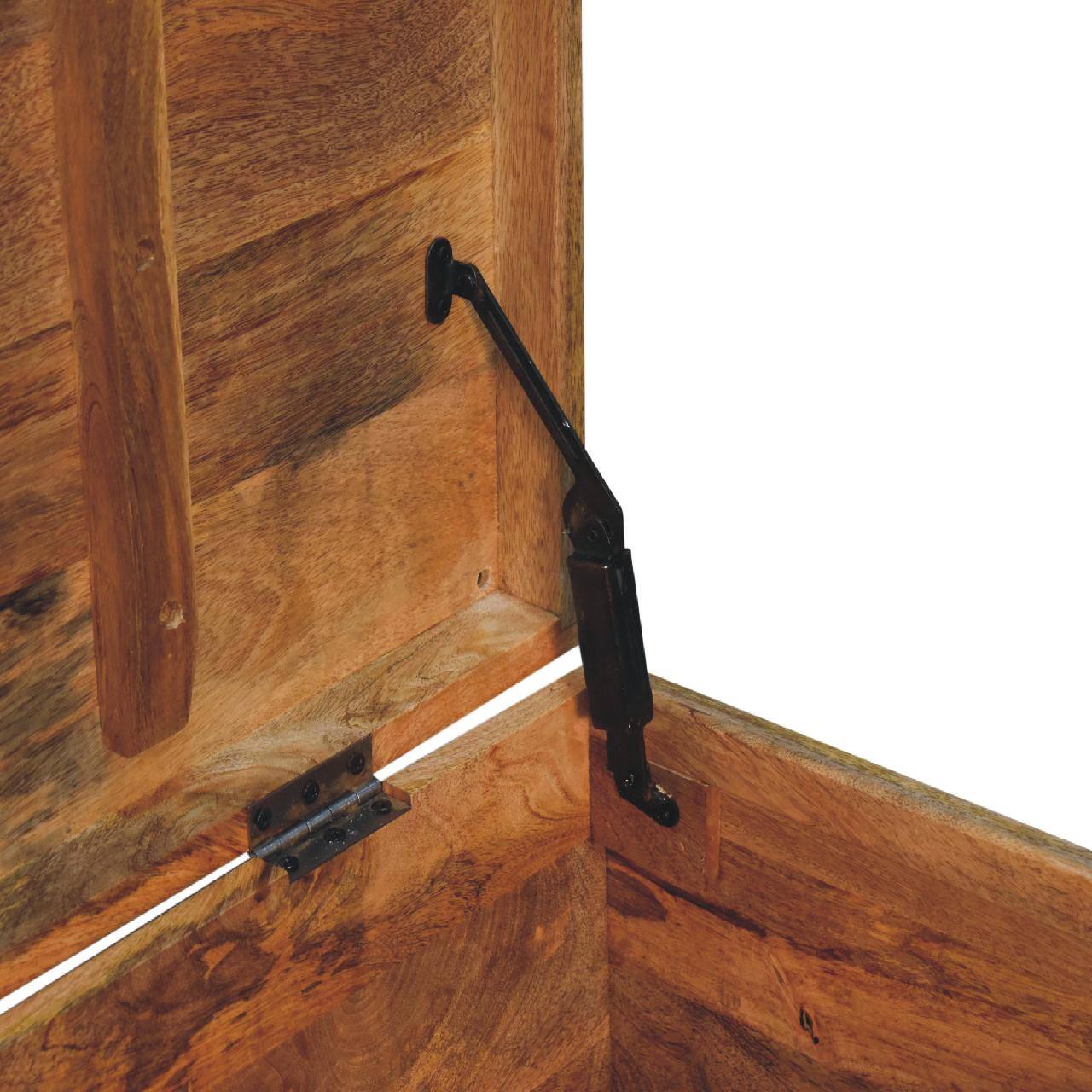 Alt View 5. Artisan Furniture - Artisan Furniture Solid Wood Buffalo Hide Oak-ish Storage Trunk, Upholstered, Brown - Brown.