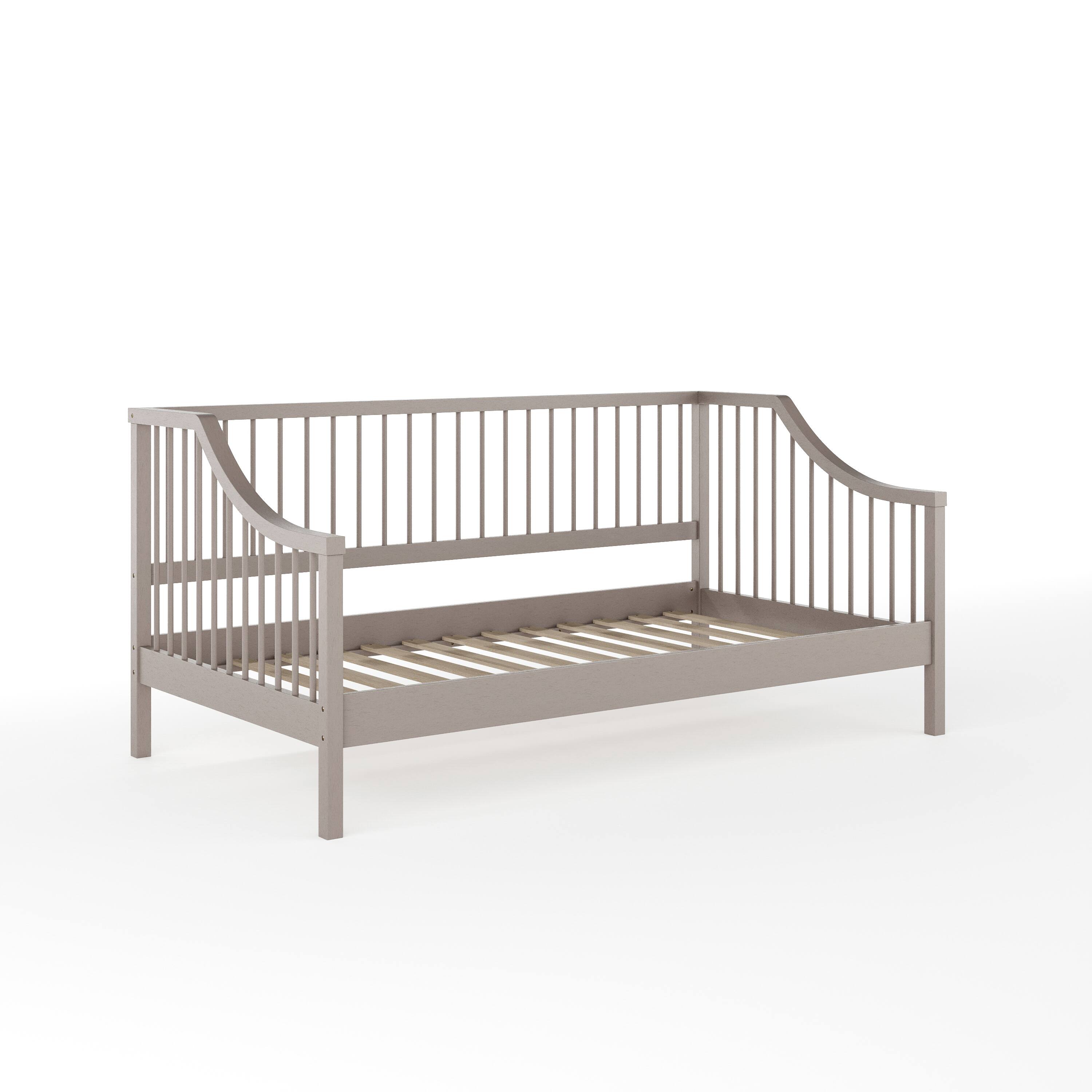 Alt View 11. Martha Stewart - Neely Wooden Twin Size Platform Daybed with Spindles and Wood Slat Foundation - Gray.