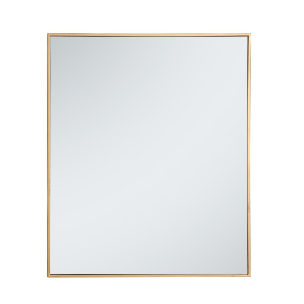 Alt View 8. Elegant Decor - Metal frame rectangle mirror 30 inch in Brass - Brass.