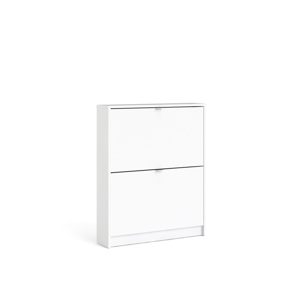Angle. Tvilum - Bright 2 Drawer Shoe Cabinet - White.