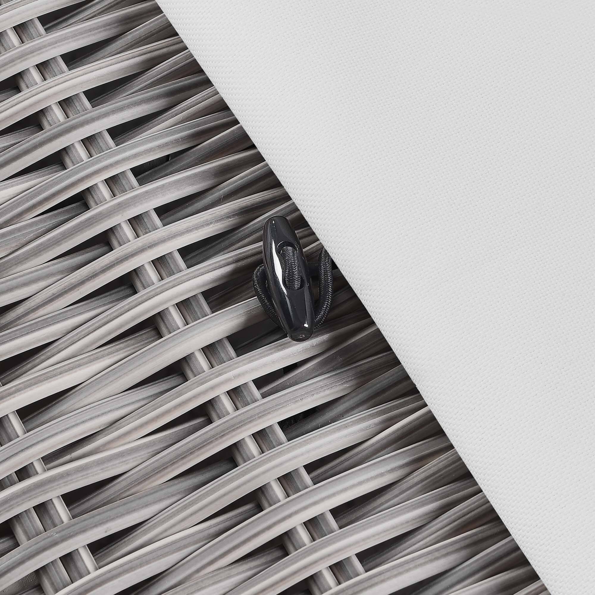 Alt View 4. Modway - Conway Outdoor Patio Wicker Rattan Ottoman by Modway - Light Gray White.